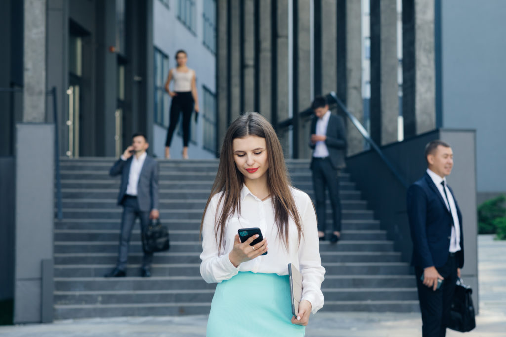 Woman looking at her phone