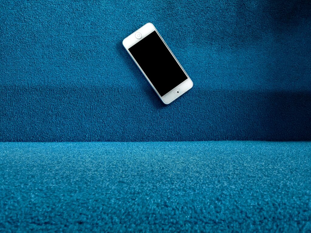 Smartphone on a blue background